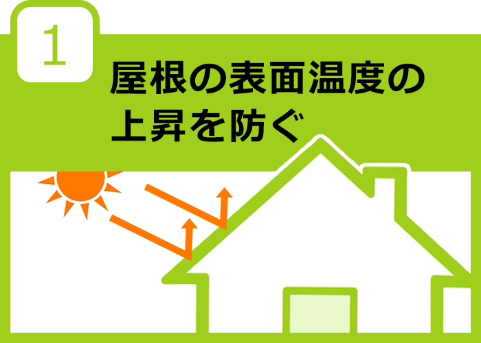 屋根の表面温度の上昇を防ぐ